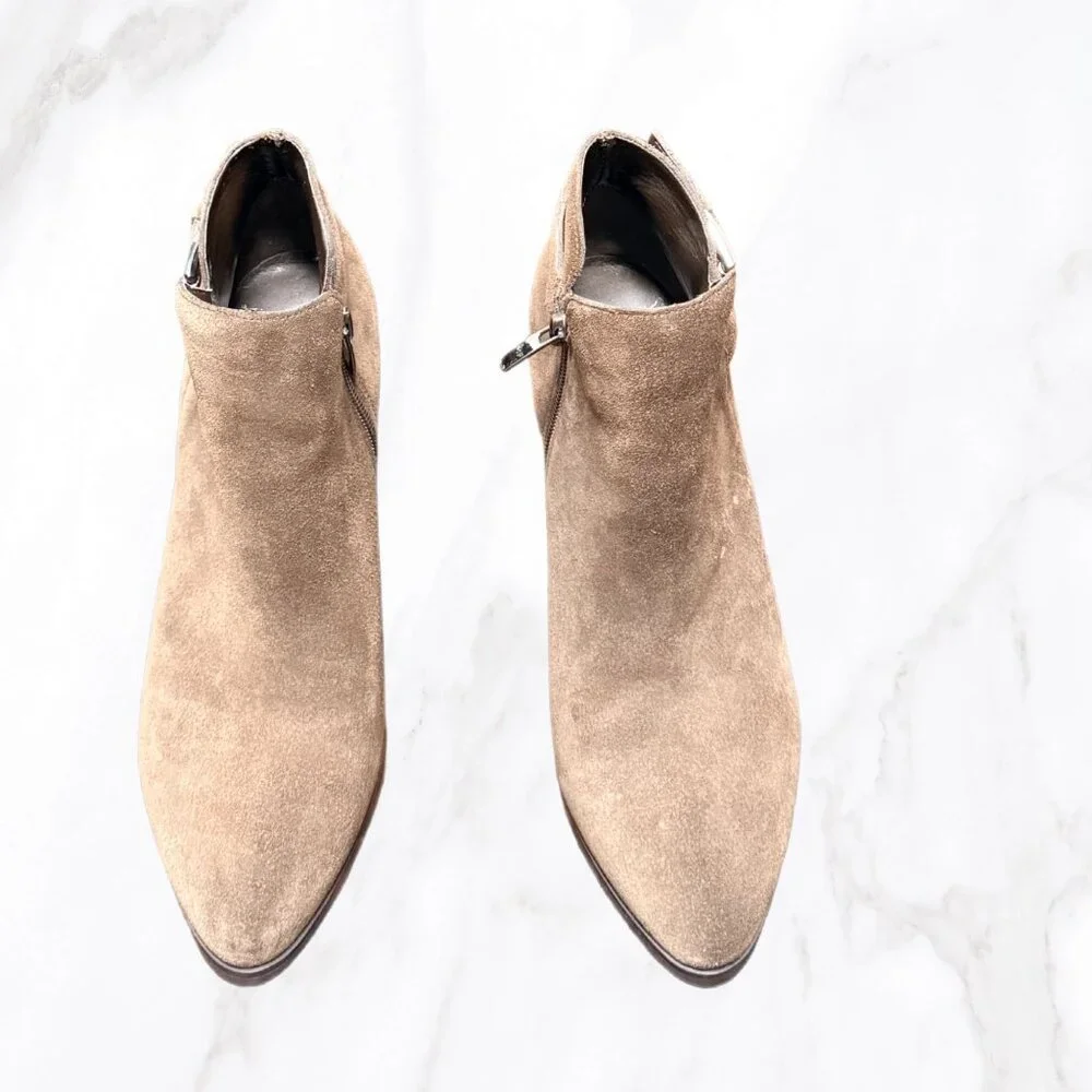 Marc Fisher‎ Taupe Suede Omvandy Ankle Bootie, Size 7.5